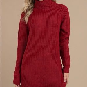 Red sweater dress